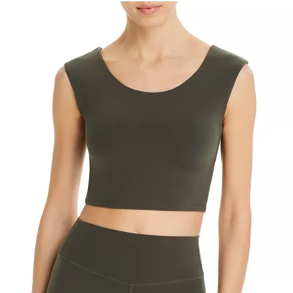 Splits59 Olive Green Crop Tank Top